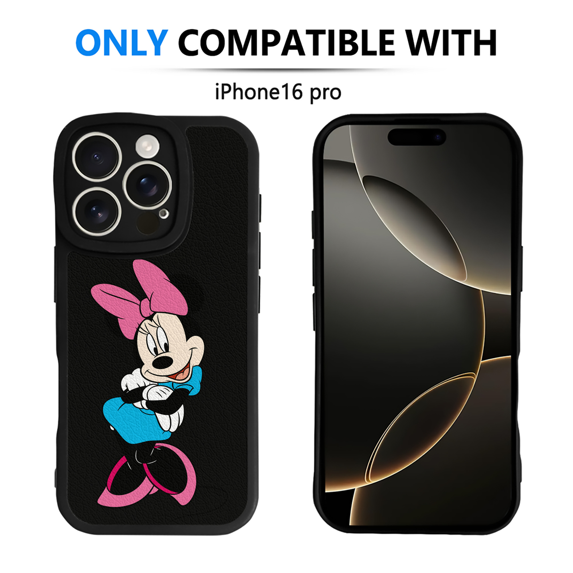 （画像用） ミッキーマウス Mickey Mouse 【iPhone 16シリーズ対応】シリコンスマホケース（レザー調） 材質：シリコン